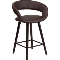 Flash Furniture CH-152561-BRN-VY-GG Brynn Series 24" High Contemporary Brown Vinyl Counter Height Stool